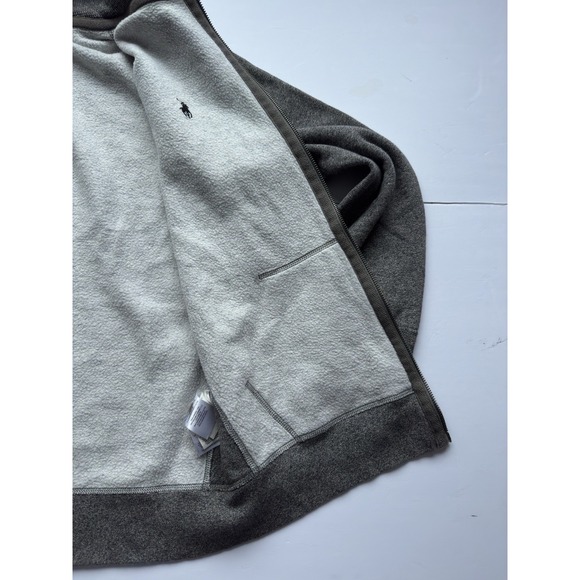 Polo Ralph Lauren Men's Classic Heavyweight Full Zip Hoodie Large Gray Pony - Picture 8 of 11
